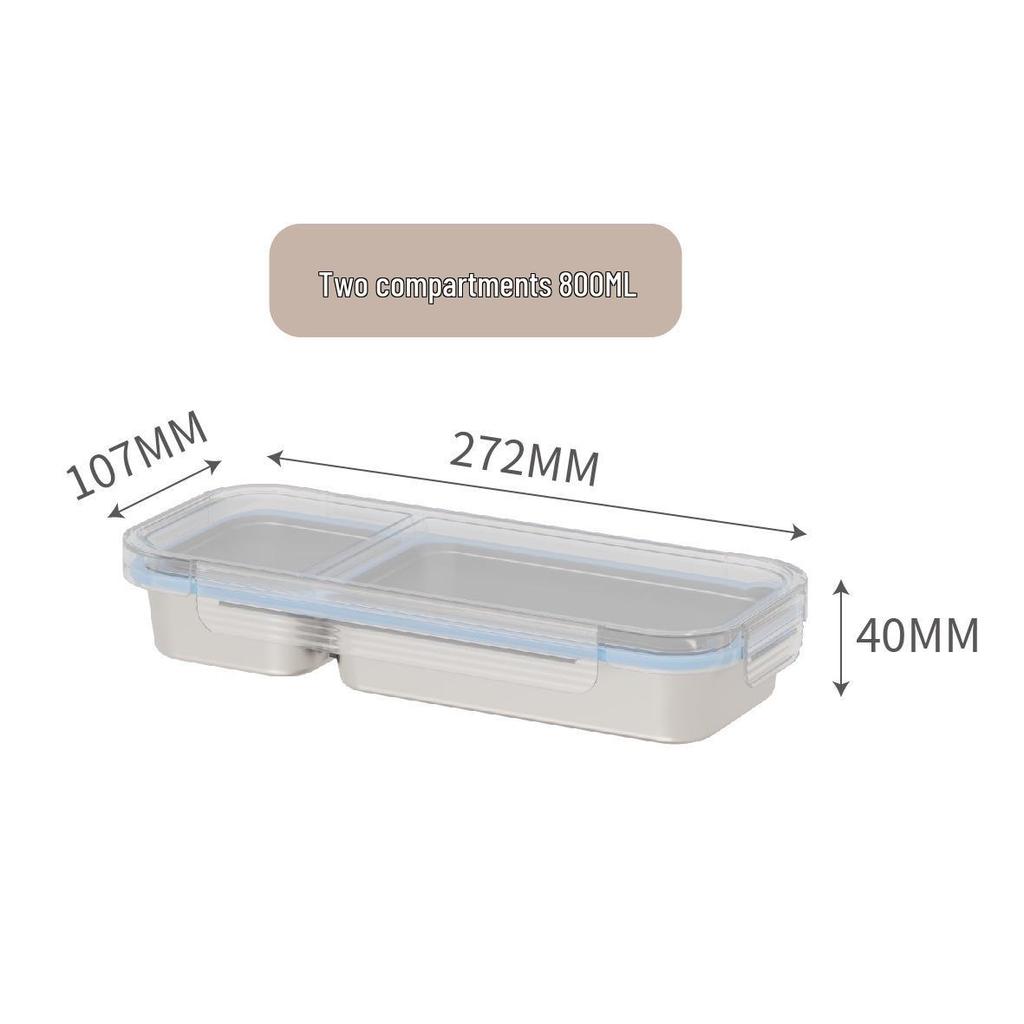 304 Stainless Steel Bento Box with Compartmented Sealing, Fat-Reducing Design, and Flavor-Protecting Features for Refrigerator/Freezer Use.