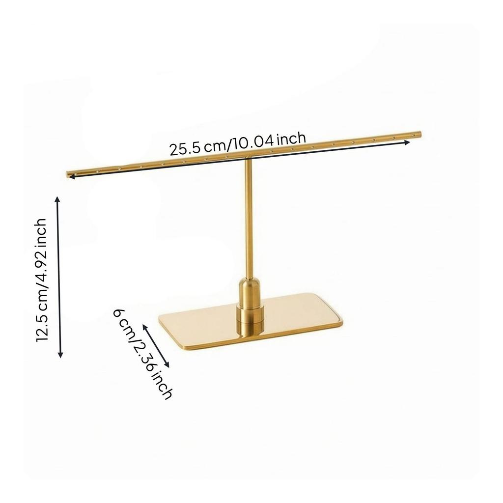 Jewelry Display Stand with Perforated Bar Sleek Crossbar Earring Elegant