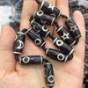 Nine-Eye Dzi Beads Natural Black Agate Tibetan Dzi Beads Jewelry Necklace With Beads Bodhi Top Beads Waist Beads Sun Moon Star
