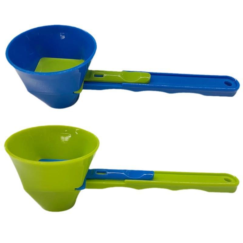 

Mess-Free Sliding Funnel Spoon: Spill-Proof Protein Powder & Coffee Measuring Tool Blue [Bag]