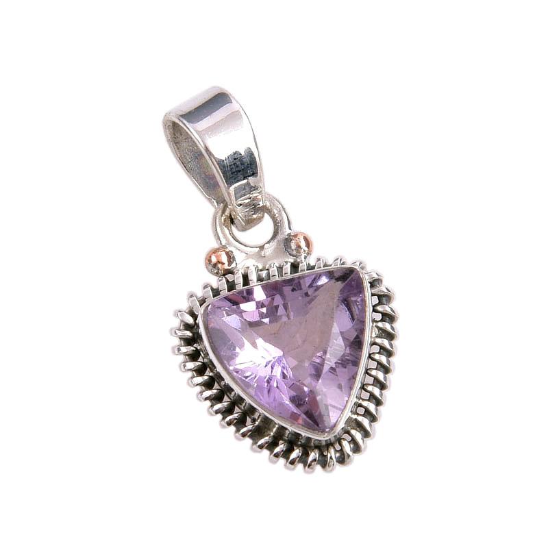 Natural Pink Amethyst Gemstone 925 Solid Sterling Silver Jewelry Pendant 1" r8A36