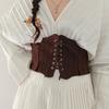 Adjustable Pu Leather Corset PU Leather Western Cowboy Belt Elegant Suede Wide Belt  Waistband