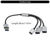 USB 2.0 Extension Cable, 1 To 3 Multiports Adapter with USB C Port for Data Transfer and Charging Cord Flexible Cable