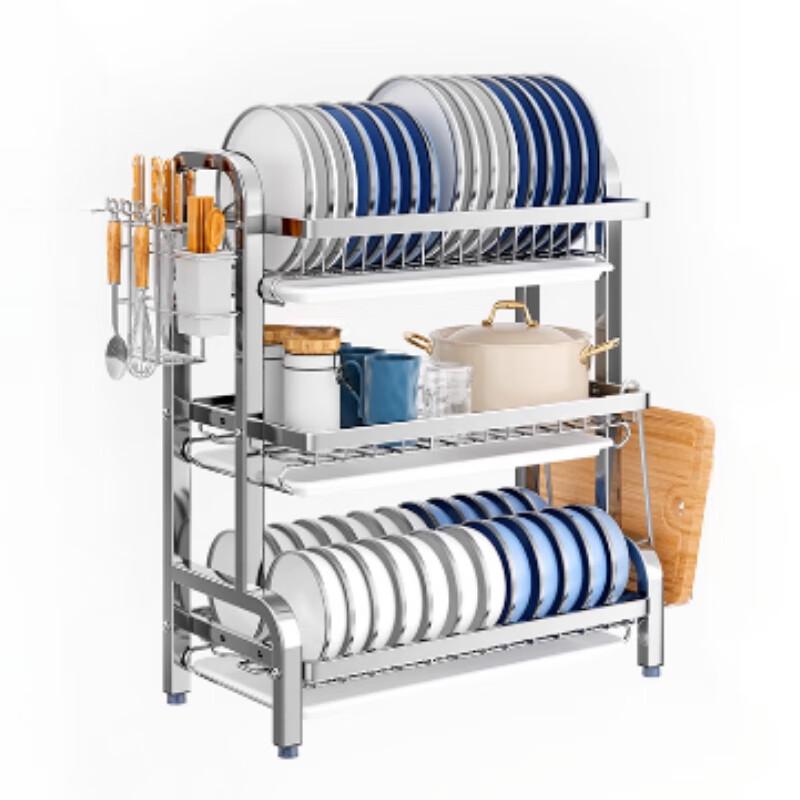 3-Tier Aluminum Countertop Dish Drying Rack