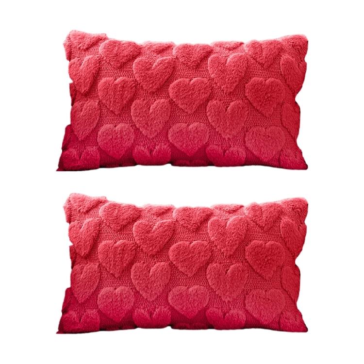 

2Pack Valentines Day Pink Plushes Cushions Cover Decorative Pillow Case for Home Ambiances for Sofa Bed Decorations червоний