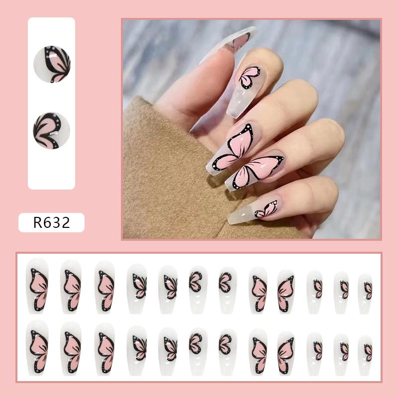

Искусственные ногти Длинные носимые ногти Fairy Vitality Butterfly Nail Art Fresh Pure Desire Накладные ногти