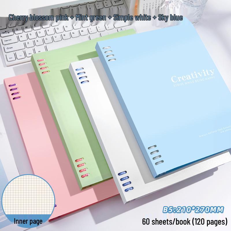 Morandi Color-Blocked B5 Notebook: Vibrant Design, Thick Pages, Versatile for Students
