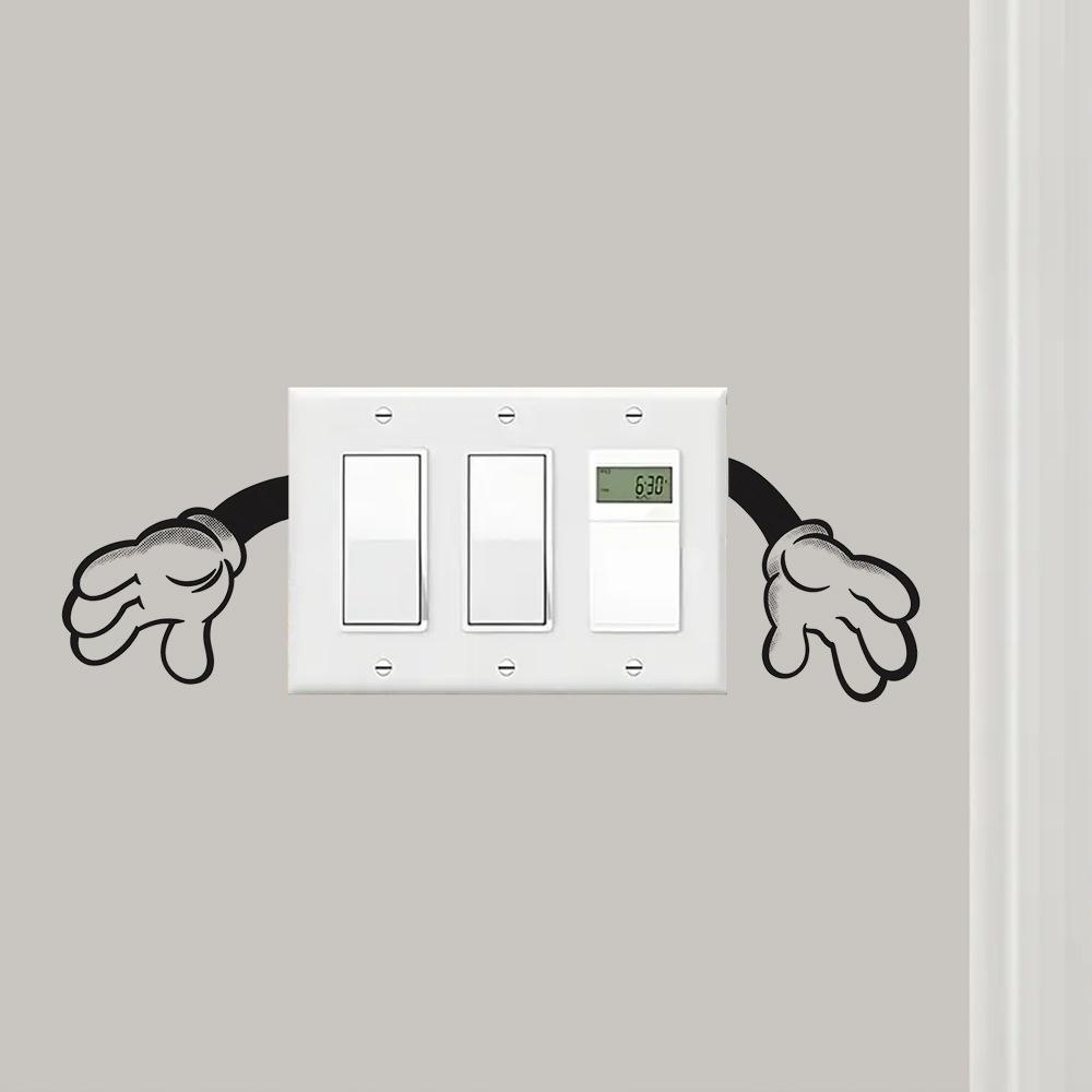 Kreative und einfache Arm-Wandschalter-Dekoraufkleber für das Wohnzimmer und Arbeitszimmer