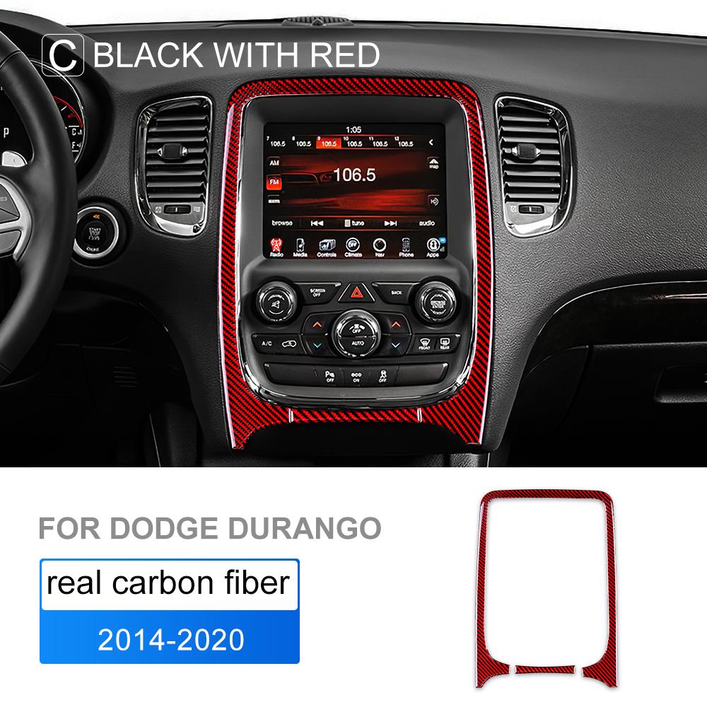 Real Carbon Fiber Sticker For Dodge Durango 2014-2020 Central Control Panel Navigation Car Cover Interior Trim Accessories