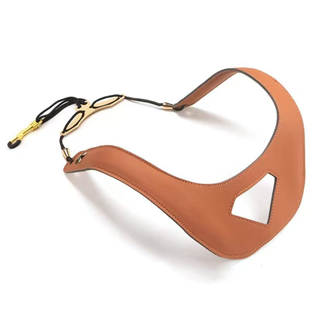 Miwayer Saxophone Neck Strap Breathable Premium Leather with Ergonomic Design: Shoulder Support for Saxophones