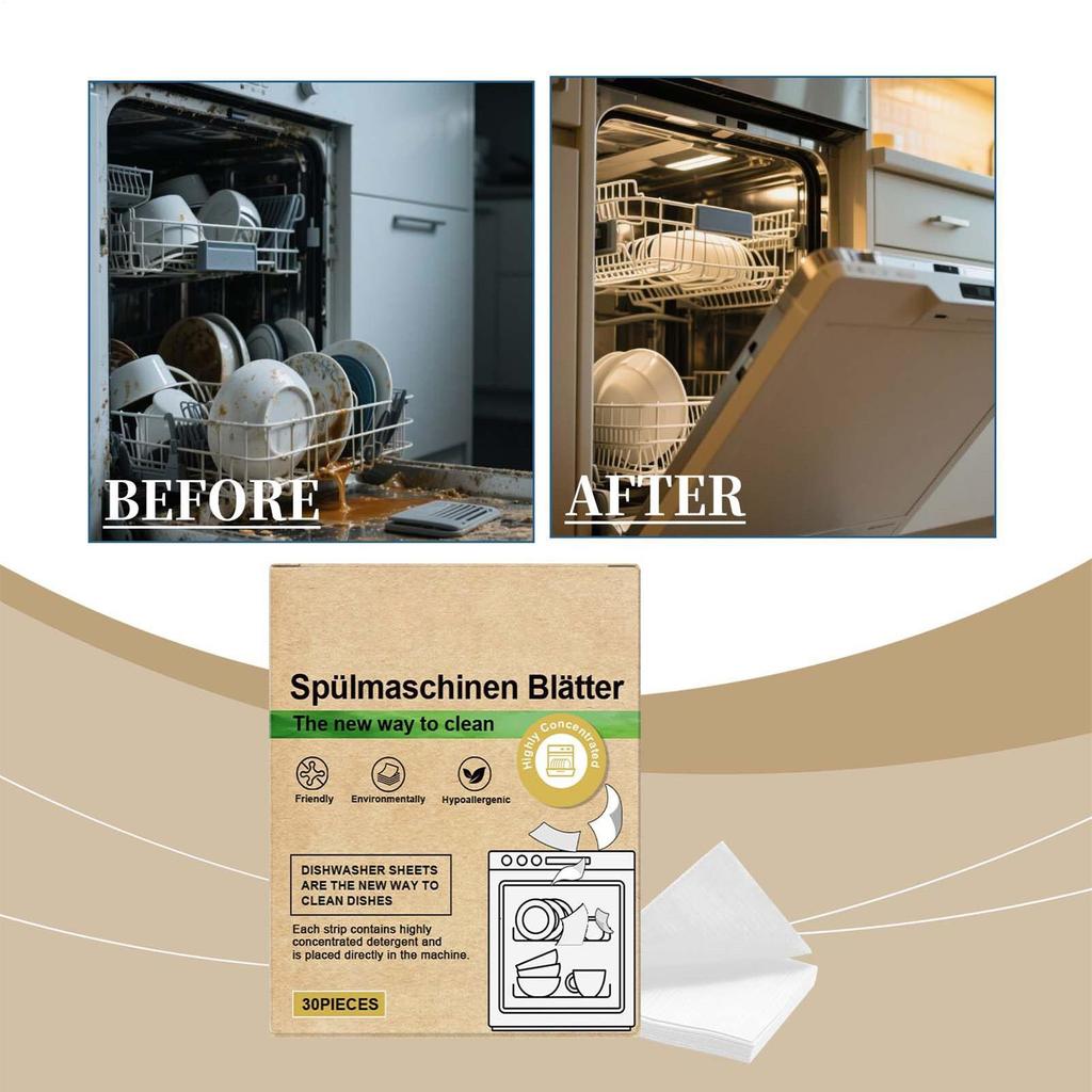 Dishwasher Cleaning Tablets Sheets Removes Odor 30piece Dishwasher Machine Cleaner For Kitchen Home Laundry Washing Machine