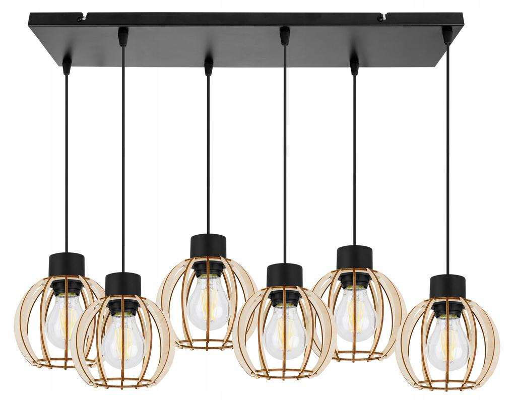 Hanging Lamp, Ceiling Chandelier, Wooden, Led Lampshade