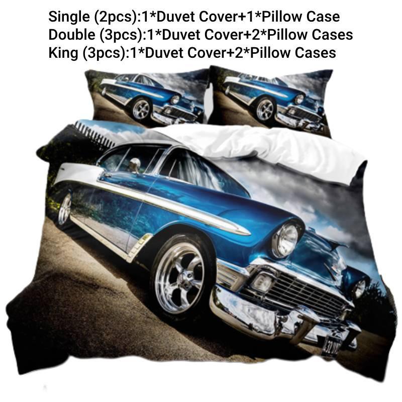 Stilvolles und lebhaftes 3D-digital bedrucktes Supercar-Bettwäscheset Direktverkauf des Herstellers