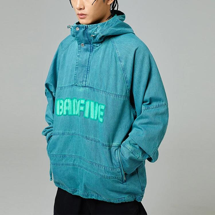 Li-Ning Casual Sports Hooded Washed Denim Jacket Men Jackets Bibo-Green AFDR909-2