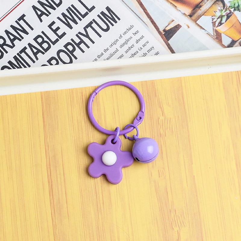 Solid Color Star Flower Charm Keychain Cute Pendant Car Keyring Backpack Decoration  Bag Charm Jewelry Gift