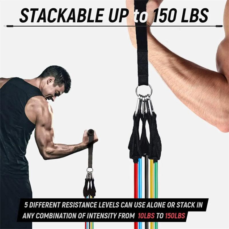 Fitness Pull Rope Resistance Rubber Band Yoga Elastic Belt Upgrade Training Stick Set Pilates Exercise Fitness Equipment