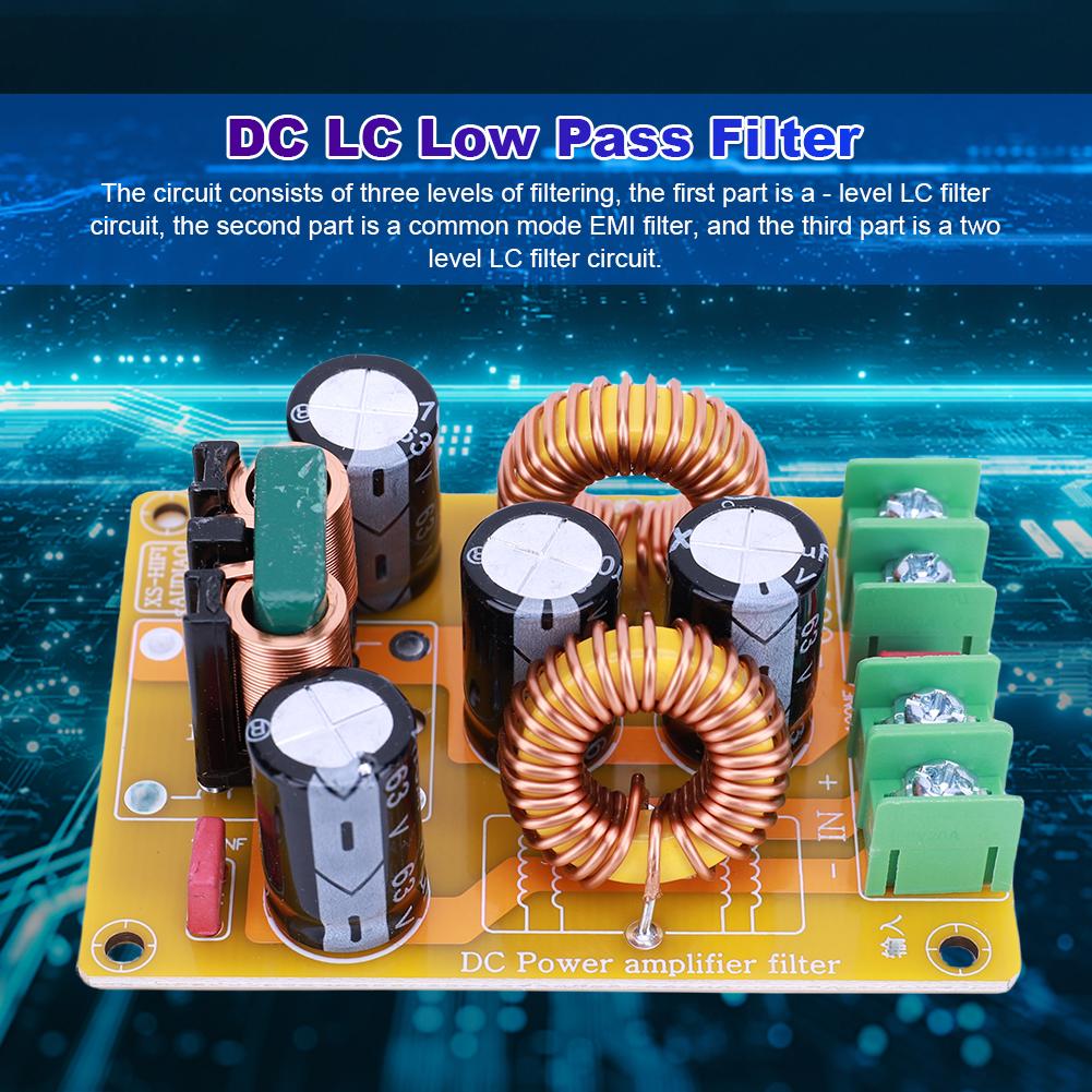 DC LC EMI Electromagnetic Interference Filter 2A 4A 10A 20A High Frequency Power Filter 50V for Car Amplifier Noise Filtering