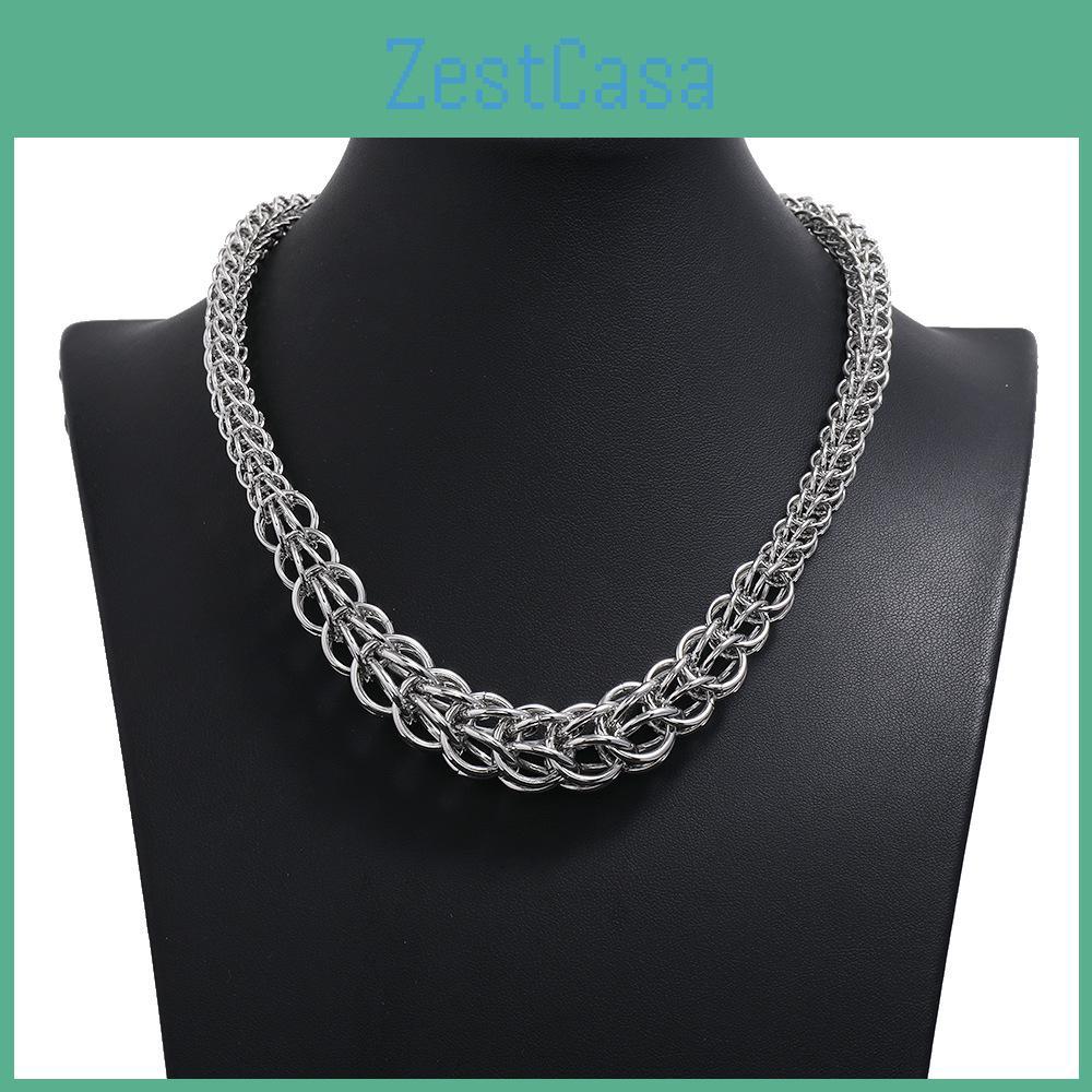 Summer Retro Steel Snake Chain Necklace With Multilayer Design For Artistic Fashion Enthusiasts