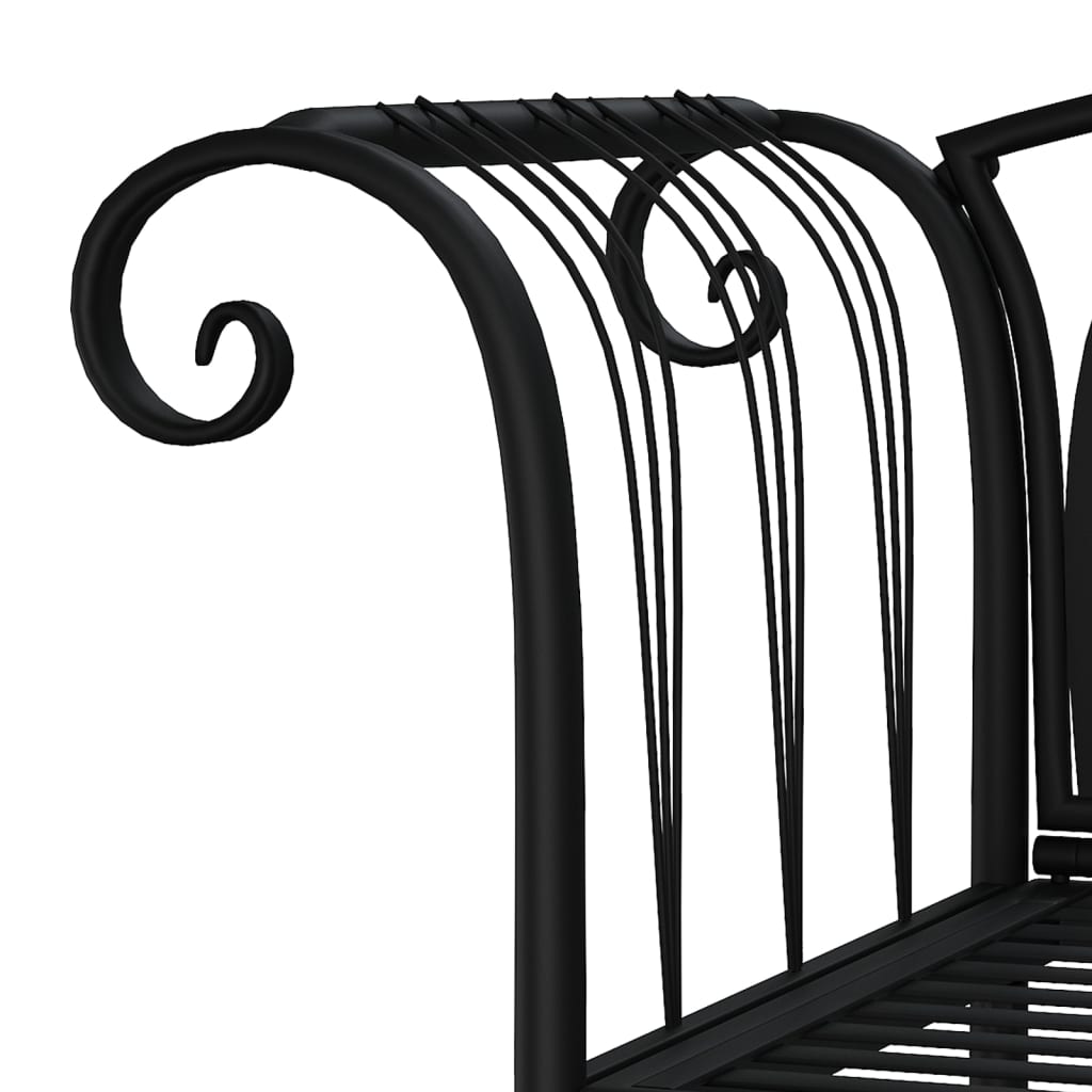 Vidaxl Garden Bench for 2 People, 128 Cm, Black, Steel