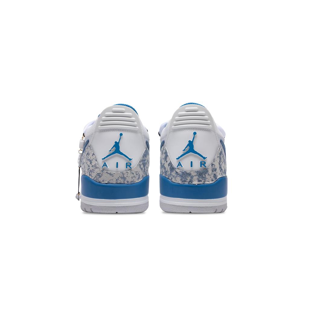Jordan Legacy 312 Cushioning Slip Resistant Waterproof Low top Vintage Basketball Shoes Men's White Blue HJ3480-140(Team348-)