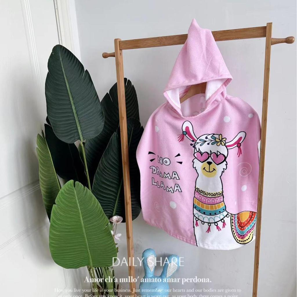 Adorable Cartoon Baby Bath Poncho - Soft, Skin-Friendly, Non-Shedding, Quick-Dry, Absorbent Towel