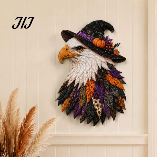Eagle Themed Home Ornament Patchwork DIY Kit, Christmas Fabric Art Halloween Sewing Kit Patriotic Craft for Handmade Wall Decor Relaxing Crafting