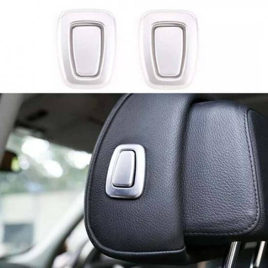 Fit For BMW X3 E83 Ring Trim Seat Headrest Adjust Button 2006-2010 Matte Silver