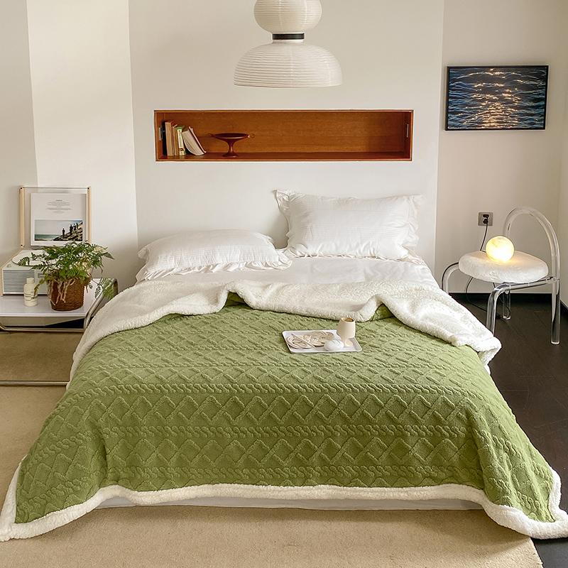 Simple Solid Color Blanket Home Thickened Leisure Blanket Office Nap Blanket Warm Soft and Skin Friendly Sofa Bed Blankets