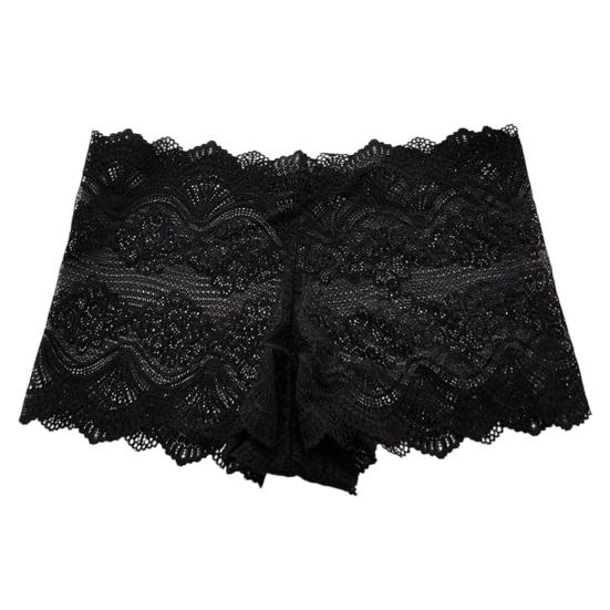 

Women s Plus Size Sheer Lace Boyshorts Underwear Invisible Seamless Hipster Panties Sexy High Waisted Boxer Briefs XL чорний