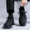 Derby shoes men's round head charcoal black retro matte matte versatile high-end big head shoes casual leather shoes 3225-R