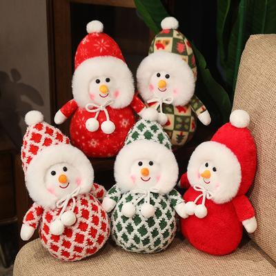 Cute Christmas Decoration Doll White Snowman Doll Plush Toy Small Children's Rag Doll Christmas Gift