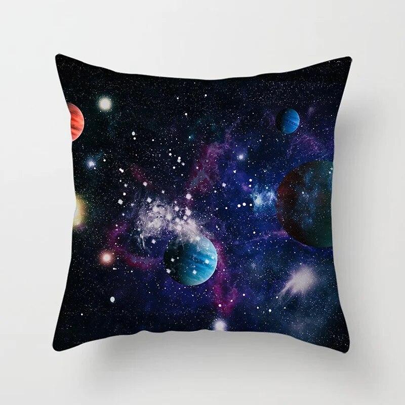 Starry Sky Landscape Planet Series Printed Pillowcase Sofa Seat Cushion Cover Future Sense Home Decoration Embrace