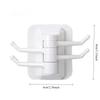 3pcs Multi Purpose Rotary Hook Strong Adhesive Towel Rack Bathroom Wall Shelf
