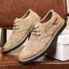 Zapatos Oxford clásicos de cuero genuino para hombres, zapatos planos, zapatos casuales de cuero de ante cómodos, mocasines, zapatos de negocios para hombre