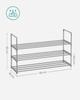 3-Tier Shoe Shelves Metal Shoe Racks 12-15 Pairs of Shoes, Stackable Shelf, for Living Room, Bedroom,