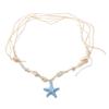 Holiday style niche personality shell starfish pendant hand-woven raffia necklace beach versatile women's models