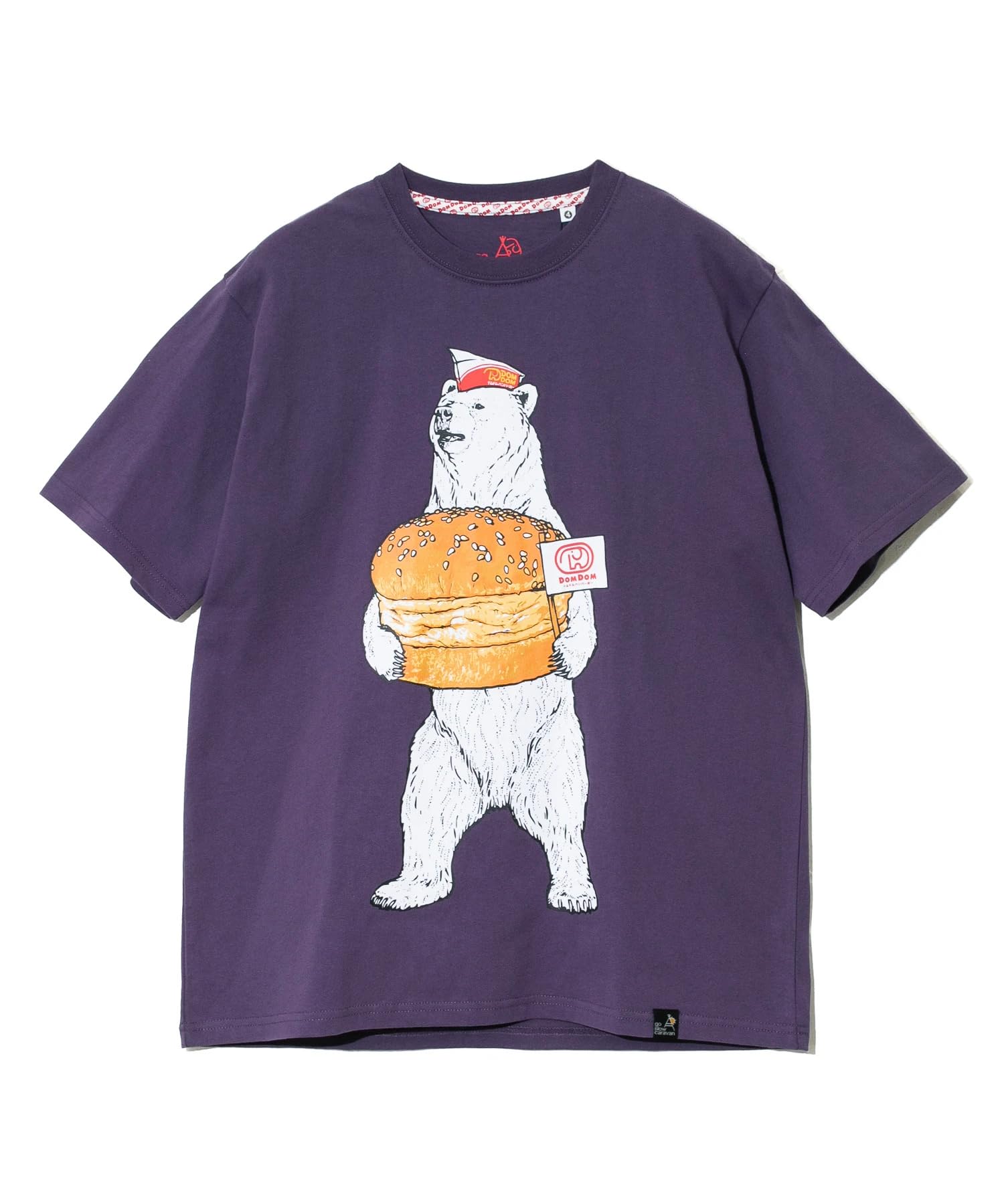 

[go slow caravan] 341961 DOMDOM×gsc Handmade Thick-Grilled Kitamago Burger Bear T-Shirt, Violet, Large
