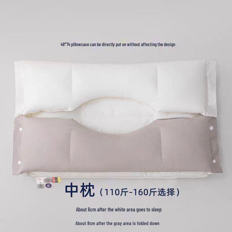 All-Cotton Neck & Ear Protection Pillow for Adults - Soft & Firm Support for Side Sleepers