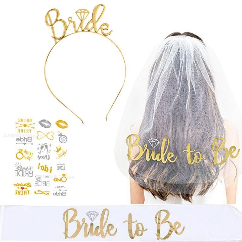 Creative Headwear Party Atmosphere Decoration Set Bridal Diamond Ring Shoulder Strap Headveil Stickers Decorative Dressing Props