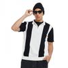 Mens Striped Quarter Zip Polo Shirt
