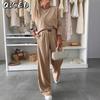 Women's Fashion Casual Long Sleeve O-Neck Pants Suits