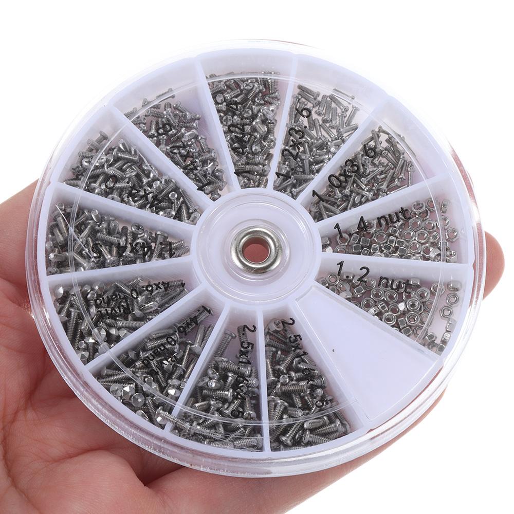 600 Stück 600 Stück Muttern- und Schrauben-Sortimentskasten Miniaturschrauben Uhren Brillen Elektronik