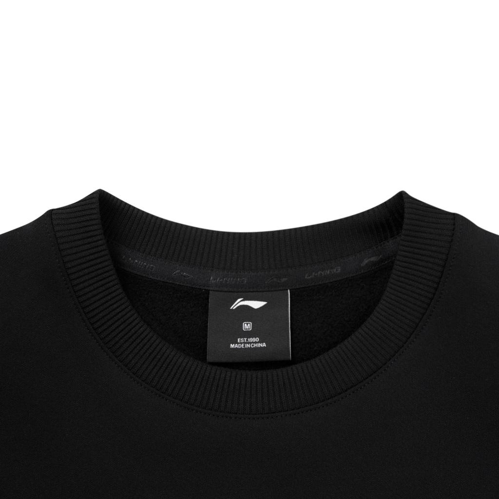 Li Ning Fitness Series Fleece Warm Round Neck Sports Casual Letter Sweatshirt Women Tops AWDV964-1