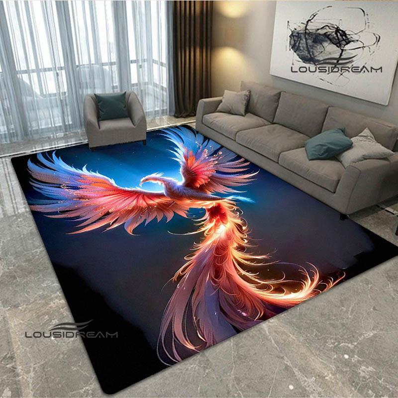 3D Phoenix Printed Carpet Kitchen Mats Non -slip Carpet Outdoor Carpets Area Rug Bedroom Decor Pink Room Decor Birthday Gift