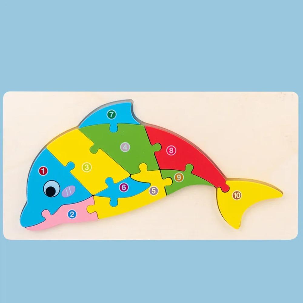 Big Size Cartoon Animal 3D Wooden Puzzle Jigsaw For Children Montessori Assemble Early Education Puzzle Game Toy Baby Gift