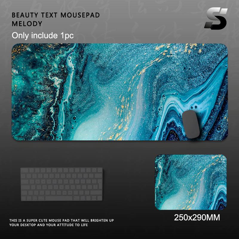 Marble Design Lightweight Mouse Pad Extended Non Slip Rubber Base Stitched Edges Durable Keyboard Mat For Office Home Laptop PC
