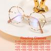 Female Reading Eyewear Blue Light Eyeglass Blocking Screen Metal Spectacle Computer Alloy Ladies Top Round 0 Quality +600 Deg Spectacle ~