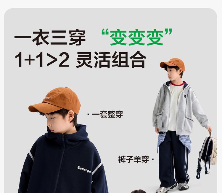 Left West Children's Clothing, Boys' Sports Set, Children's Spring Clothing 2026 New Edition, Boys' Hooded Coat, Two Piece Pants Set