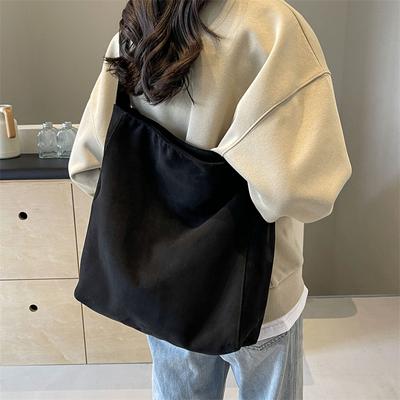 Neue Wildleder Retro Breite Schulterriemen Große Kapazität Tragetasche Schultertasche Große Kapazität Canvas Tragetasche