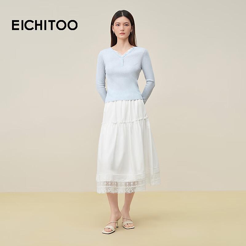 EICHITOO Women's Wool Blend Slim-Fit Lace Knit Sweater